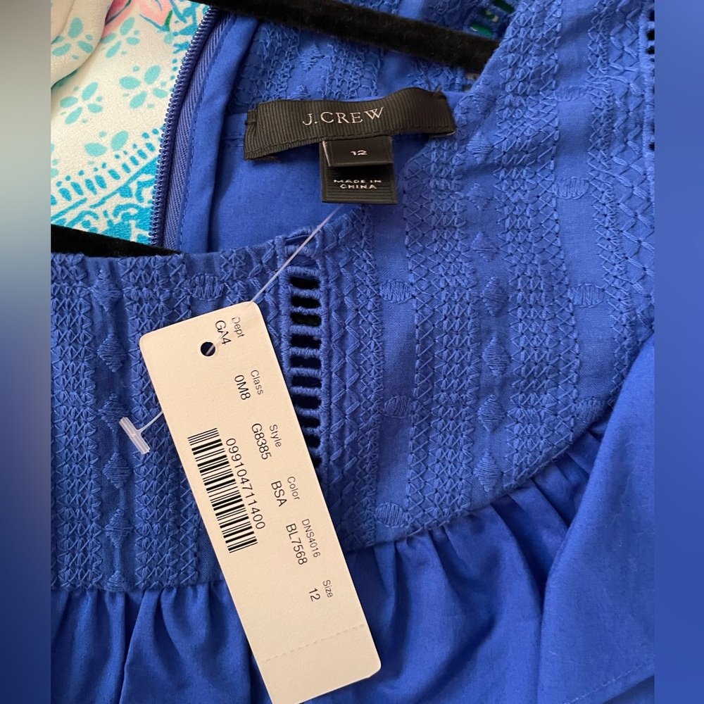 NWT J. Crew Blue Ruffle Dress - Picture 3 of 3